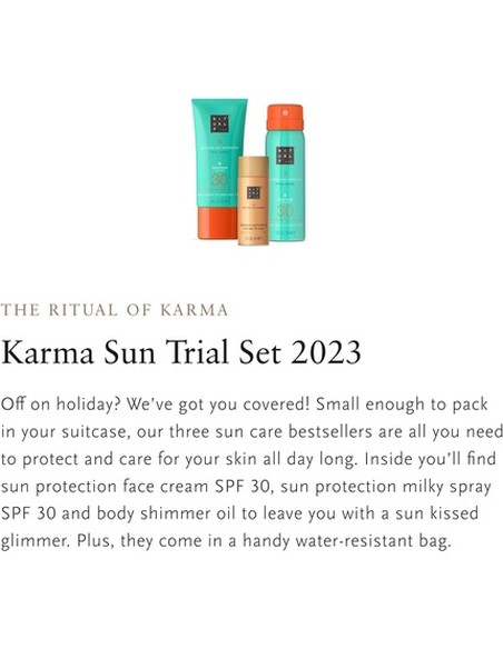 RITUALS Karma Summer Sun Care Set 130 ml Unisex - Protección Solar SPF 30 | Kiwiku