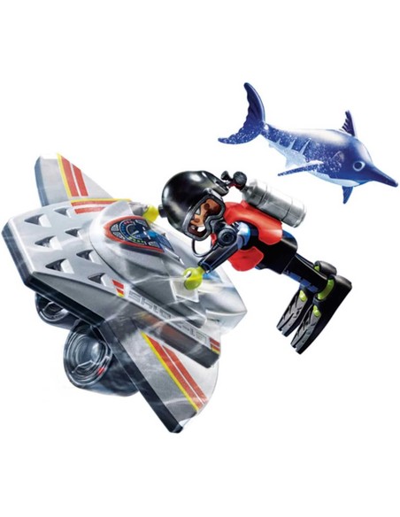 PLAYMOBIL Sea Rescue: Diving Scooter In Rescue Operations - Juguete De Rescate Acuático