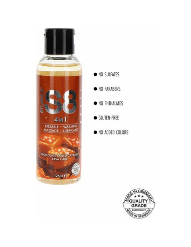 Compra STIMUL8 S8 4 En 1 Lubricante Postre Chocolate Y Caramelo Salado 125 Ml en Kiwiku