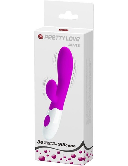 Vibrador FLIRTATION Pretty Love Alvis - 30 Ritmos, 2 Motores, Lila y Blanco