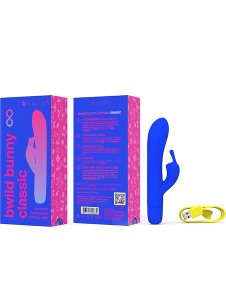 Compra B SWISH Bwild Bunny Infinite Classic Vibrador Azul en Kiwiku