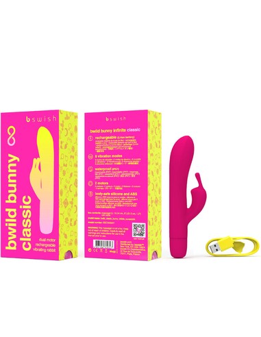 B SWISH Bwild Bunny Infinite Classic Vibrador Recargable Silicona Rosa - Kiwiku