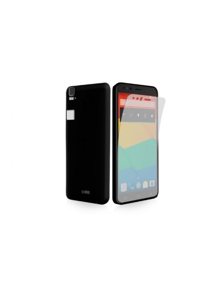 Cover Aero en TPU para BQ Aquaris E6 incluye película protectora, color negro TEAEROBQAQE6K kiwiku.com