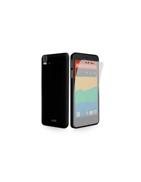 Cover Aero en TPU para BQ Aquaris E5 incluye película protectora, color negro TEAEROBQAQE5K kiwiku.com