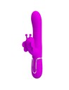Pretty Love Vibrador Rabbit Multifunción 4 en 1 Mariposa Fucsia