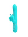 Pretty Love - Vibrador Rabbit Multifunción 4 en 1 Mariposa Verde Agua