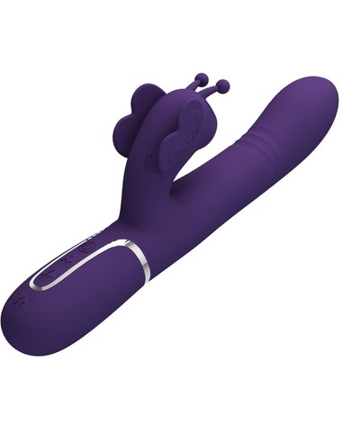 Vibrador Rabbit Multifunción 4 En 1 Mariposa Morado - PRETTY LOVE | Kiwiku