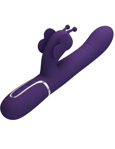 Vibrador Rabbit Multifunción 4 En 1 Mariposa Morado - PRETTY LOVE | Kiwiku