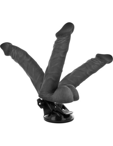 Vibrador Realístico Articulable BASECOCK 20 Cm Negro - Kiwiku
