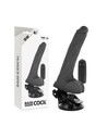 Basecock Vibrador Realístico Control Remoto Negro Con Testículos 20 Cm X 4 Cm