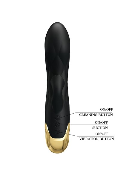 Vibrador De Lujo Pretty Love Bañado En Oro Recargable Negro - Kiwiku