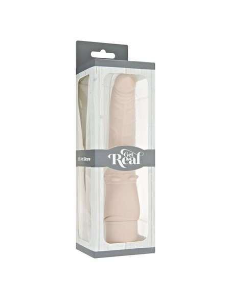 GET REAL Classic Smooth Vibrador Natural 17.5 cm - Kiwiku