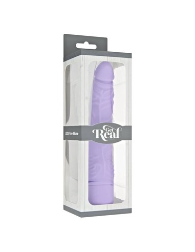 GET REAL Classic Slim Vibrador Morado - Diseño Realista y Curvado