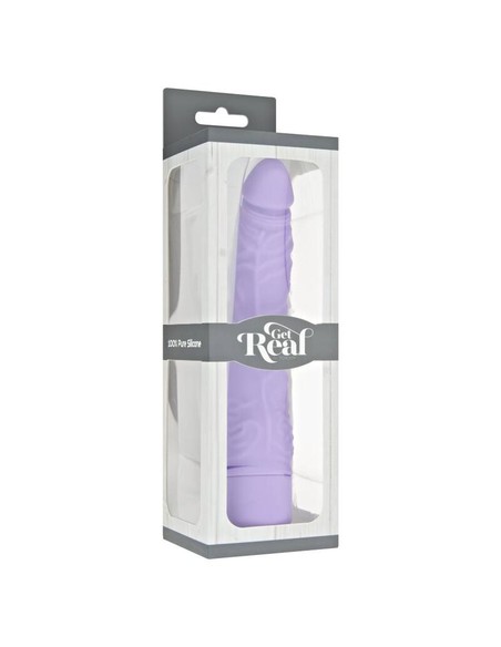 GET REAL Classic Slim Vibrador Morado - Diseño Realista y Curvado