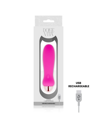 Vibrador Recargable Dolce Vita Five Rosa 7 Velocidades - Kiwiku