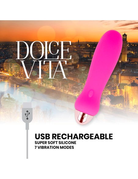 dolce_vita_-_vibrador_recargable_five_rosa_7_velocidades_8435565930004_barato