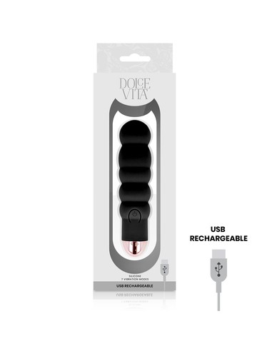 Vibrador Recargable Dolce Vita Six Negro 7 Velocidades - Kiwiku