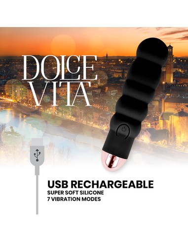 dolce_vita_-_vibrador_recargable_six_negro_7_velocidades_8435565930011_barato
