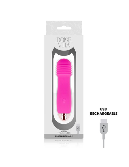 Compra Vibrador Recargable Dolce Vita Three Rosa 7 Velocidades en Kiwiku