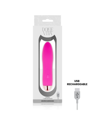 Compra Vibrador Recargable Dolce Vita Four Rosa 7 Velocidades en Kiwiku