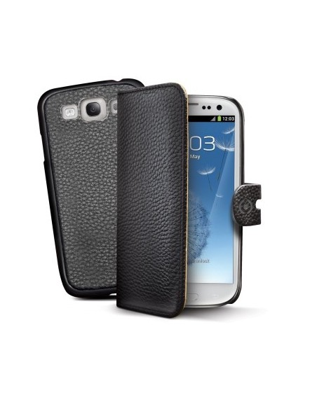 Funda portafolio negra con tapa abatible para Samsung Galaxy S3 AMBO232BK kiwiku.com