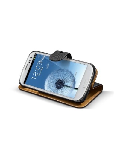 Funda portafolio negra con tapa abatible para Samsung Galaxy S3 AMBO232BK kiwiku.com