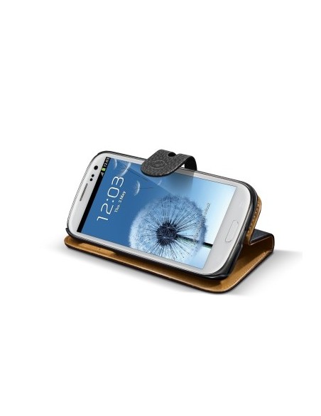 Funda portafolio negra con tapa abatible para Samsung Galaxy S3 AMBO232BK kiwiku.com