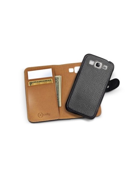 Funda portafolio negra con tapa abatible para Samsung Galaxy S3 AMBO232BK kiwiku.com