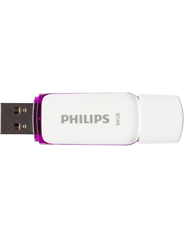 PHILIPS USB 2.0 64GB Snow Edition Lila - Almacenamiento Compacto y Elegante | Kiwiku