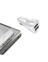 Cargador de coche con 2 puertas usb blanco 2.1a