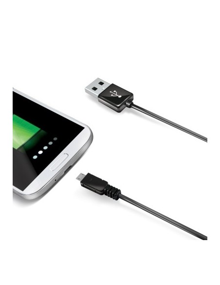 Cable USB negro con conector microusb USBMICROB2M kiwiku.com