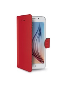 Funda protectoran en piel para GALAXY S6 Rojo WALLY490RD kiwiku.com