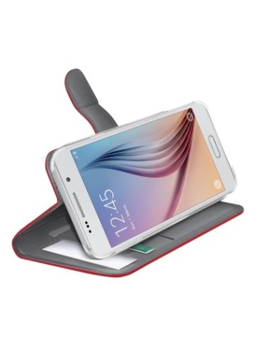 Funda protectoran en piel para GALAXY S6 Rojo WALLY490RD kiwiku.com