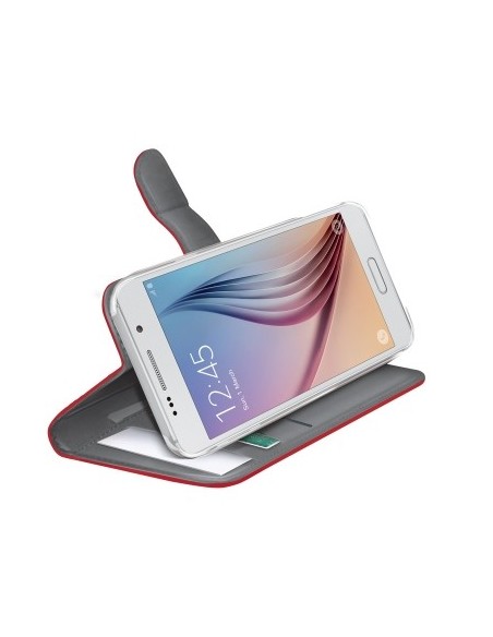 Funda protectoran en piel para GALAXY S6 Rojo WALLY490RD kiwiku.com