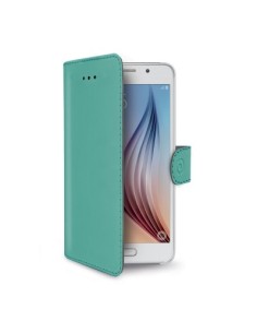 Funda protectora de piel para samsung galaxy s6 verde WALLY490TF kiwiku.com