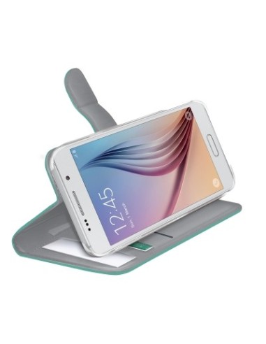 Funda protectora de piel para samsung galaxy s6 verde WALLY490TF kiwiku.com