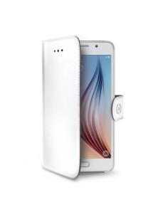 Celly Funda protectora en piel para samsung galaxy s6 blanca WALLY490WH kiwiku.com