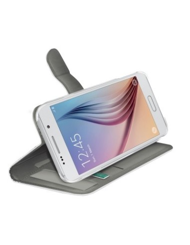Celly Funda protectora en piel para samsung galaxy s6 blanca WALLY490WH kiwiku.com