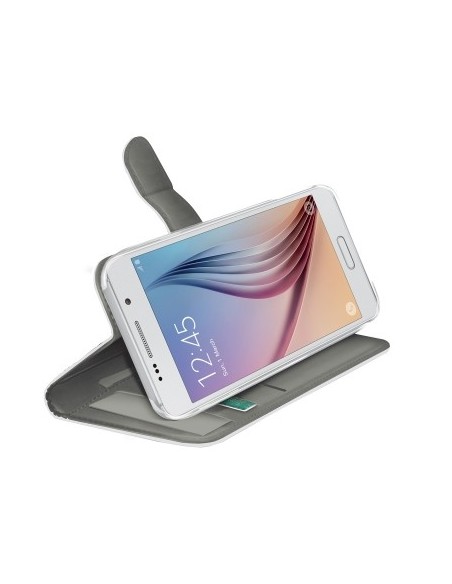 Celly Funda protectora en piel para samsung galaxy s6 blanca WALLY490WH kiwiku.com