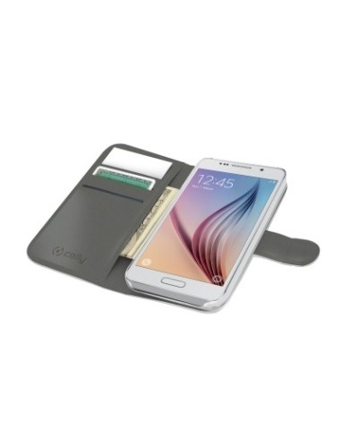 Celly Funda protectora en piel para samsung galaxy s6 blanca WALLY490WH kiwiku.com