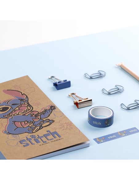 Set de Papelería Stitch CERDA Azul | Kiwiku - Accesorios Escolares Disney para Niños