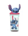 Stor Vaso Con Figura 3d y Pajita Stitch y Flores 360 Ml