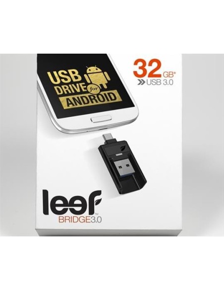 Memoria 32gb leef bridge 3.0 usb-micro usb otg negro  kiwiku.com