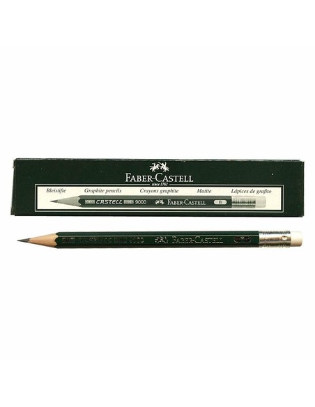 Compra Lápiz Corto Faber Castell 9000 B Con Goma En Kiwiku