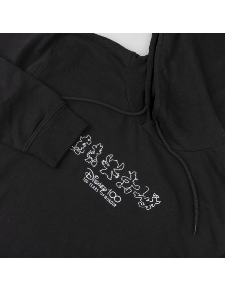 Sudadera con Capucha Cerda Disney 100 Silueta Personajes Talla M Negra | Kiwiku