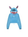Difuzed Sudadera Crop Top Stitch Con Parches de Fieltro Talla Xl
