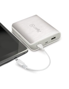 Cubierto de piel sintética blanca con doble puerto USB 8000mah PB8000PUW kiwiku.com 2