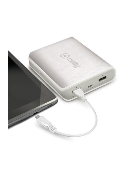 Cubierto de piel sintética blanca con doble puerto USB 8000mah PB8000PUW kiwiku.com
