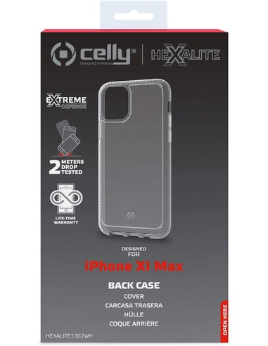 Funda Celly Hexalite Transparente para iPhone 11 Pro Max - Protección Antigolpes