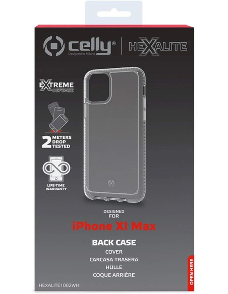 Funda Celly Hexalite Transparente para iPhone 11 Pro Max - Protección Antigolpes